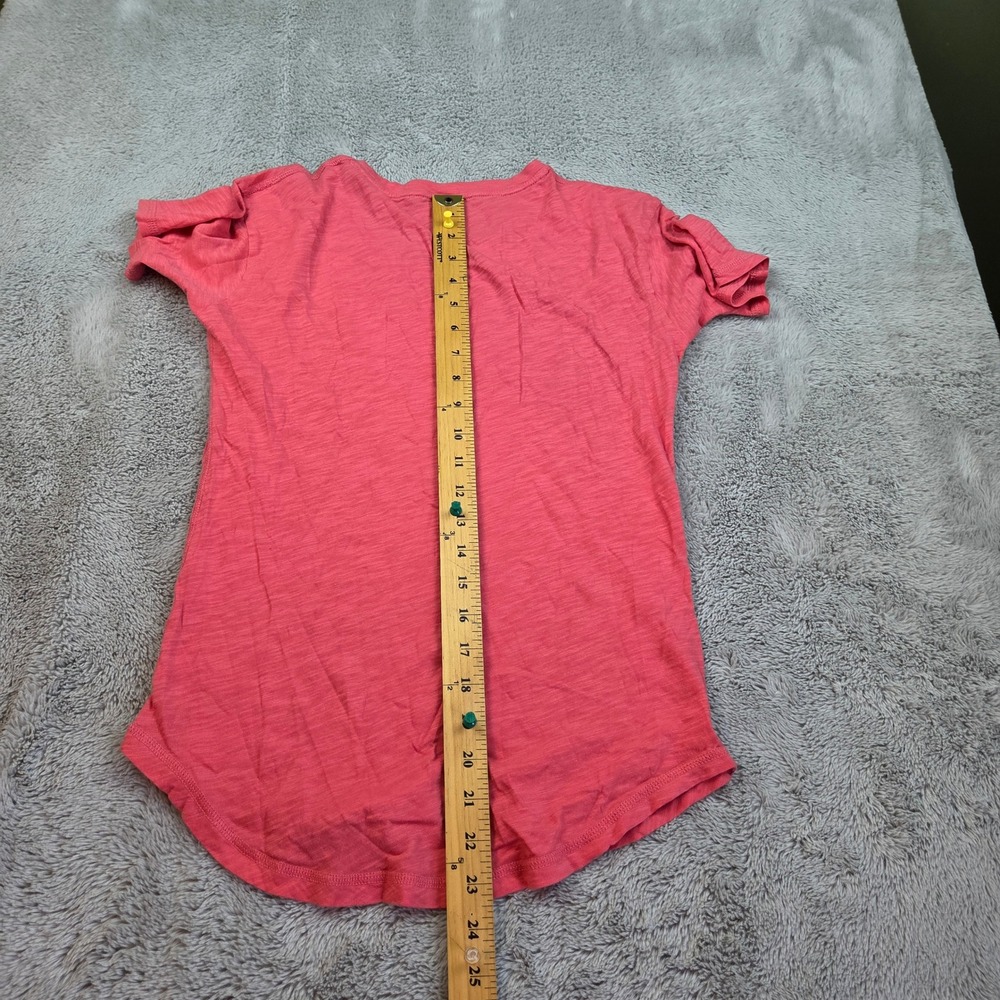 Madewell Whisper Cotton Crewneck Tee Womens XXS Short Sleeve Slub Coral Pink T - Picture 5 of 5